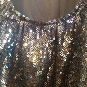 Terranova Silver Sequin Strappy Midi Dress Sz L